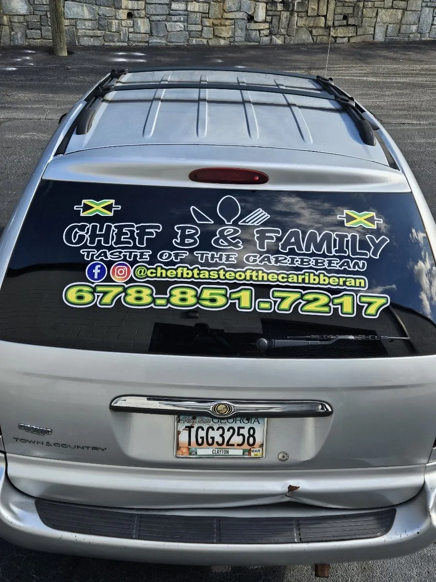Vehicle rear window decal graphics