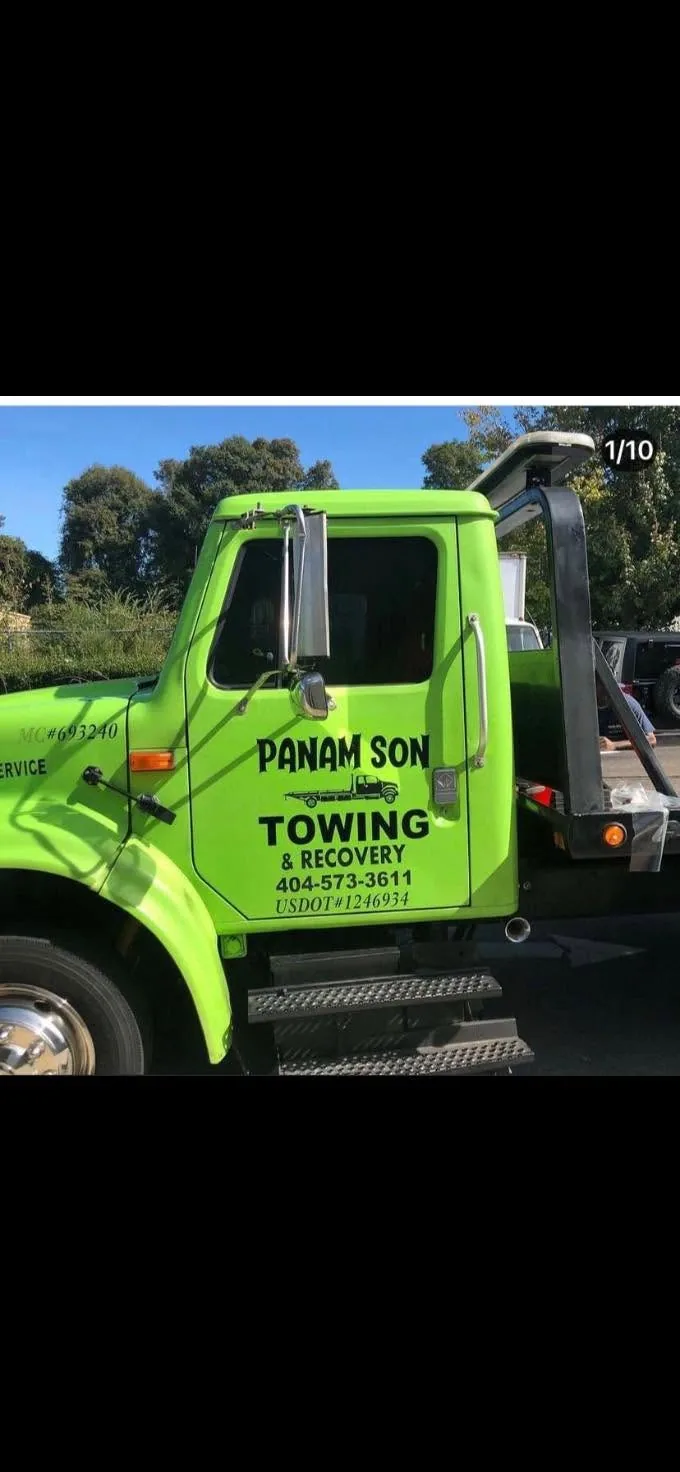 Tow truck door lettering and graphics by Fontz Graphics Designs