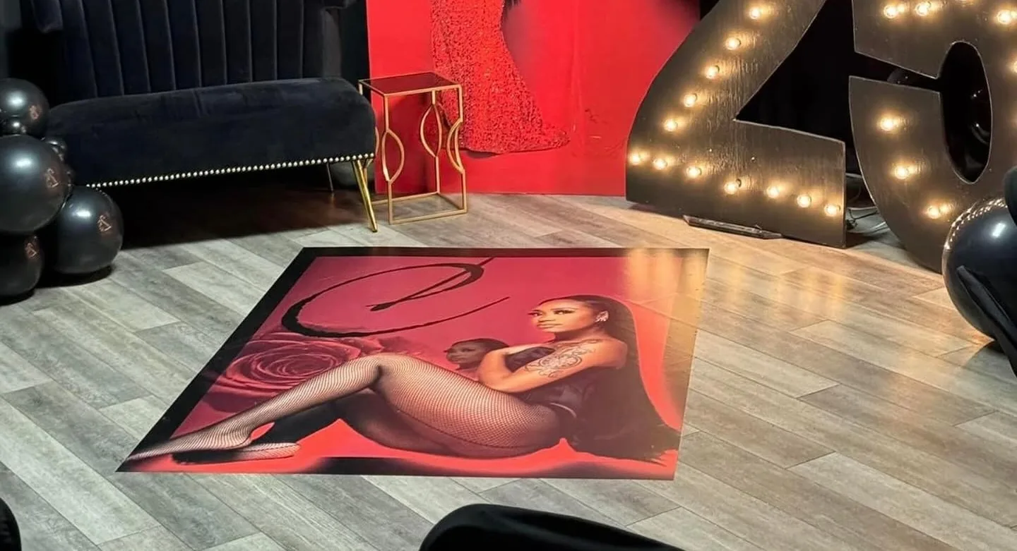 Custom printed floor graphics installed for an event by Fontz Graphics Designs