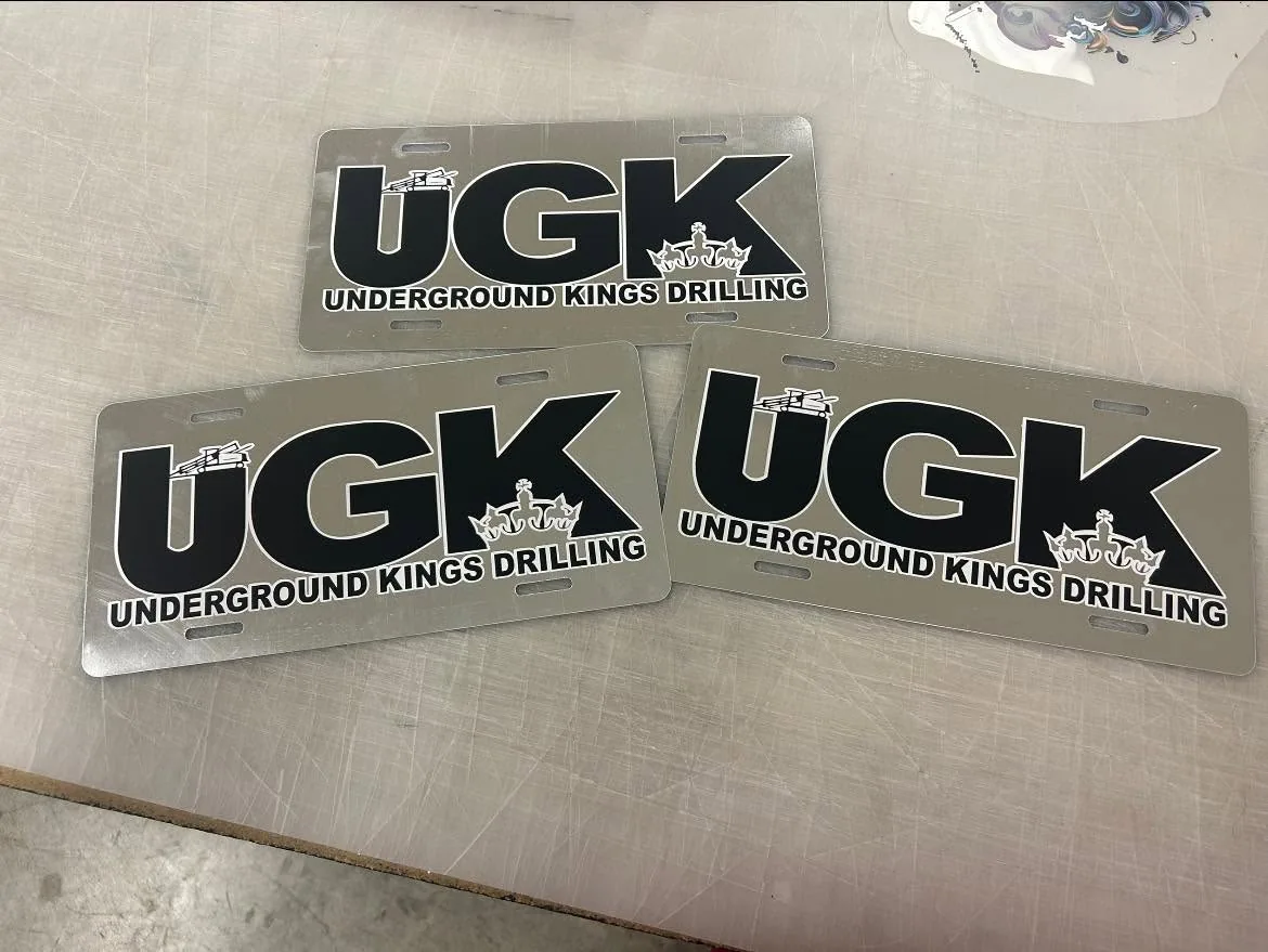 Custom printed promotional license plates by Fontz Graphics Designs