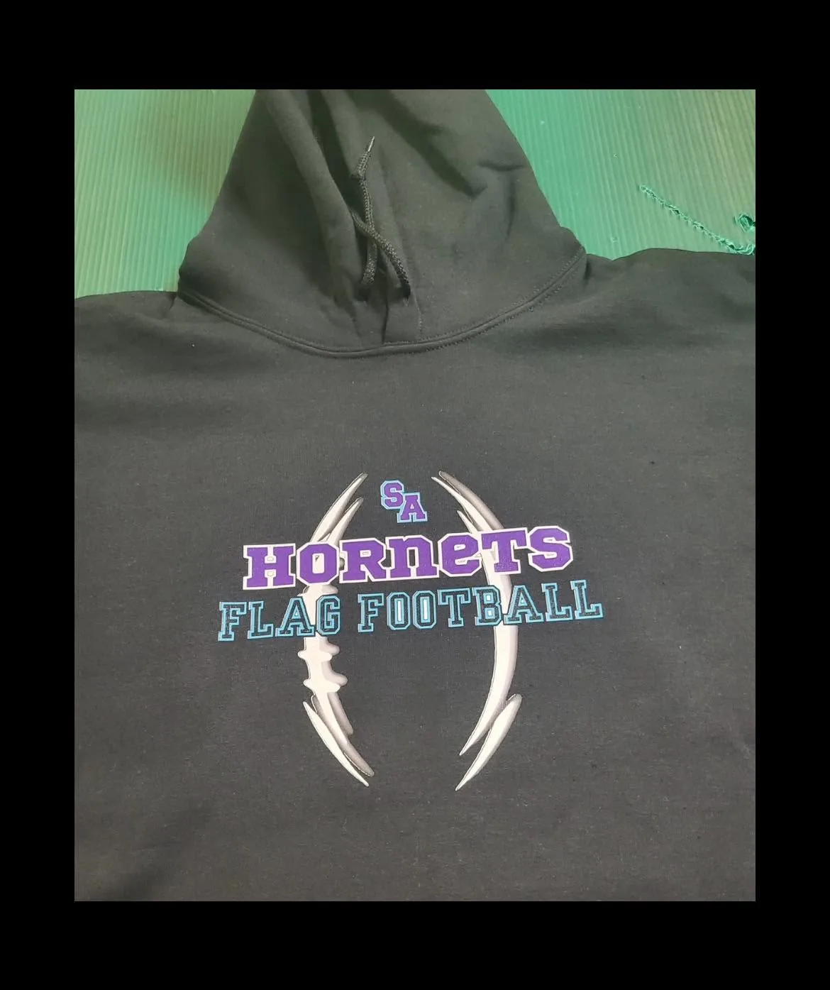 Custom embroidered team hoodie by Fontz Graphics Designs